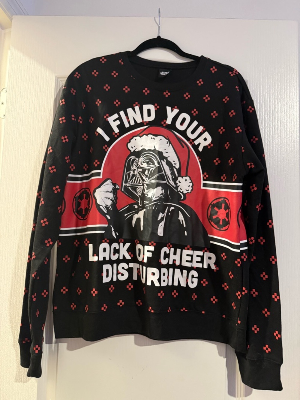 Star Wars Black & Red Darth Vader Crewneck Sweater Size Large